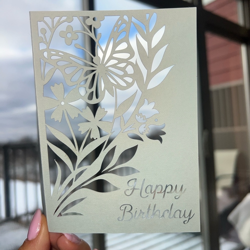 Handmade Floral Butterfly Birthday Card
